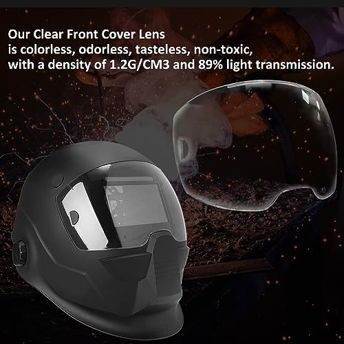 5Pack 0700000802 Clear Front Cover Lens,Replaceable ESAB Sentinel A50 Lens,3.94" x 2.36" Viewing Lens,Clear Polycarbonate Outer Lid Lens,Compatible with ESAB Sentinel A50 Welding Helmet 0700000800.