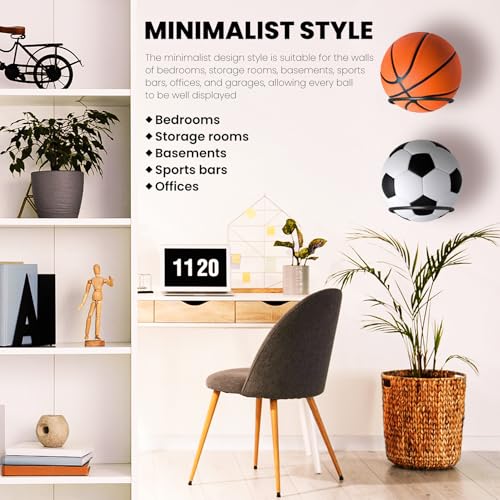 Wall-Mounted Basketball Holder Display Rack for Sports Balls
