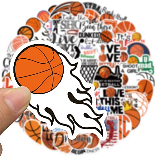 50-Piece Waterproof Vinyl Sticker Set - Basketball Theme Decals