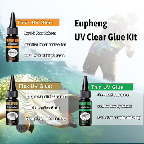 Thick UV Clear Glue for Fly Tying - Fast Curing, Eco-Friendly