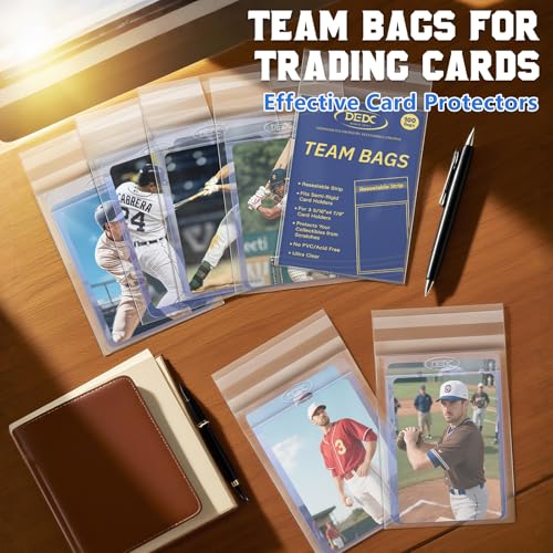 DEDC 200Pcs Team Set Bags Resealable Card Holder for Semi Rigid