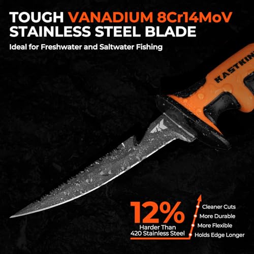 KastKing 5" Bait Knife for Fishing - Dual-Edge Salmon & Bait Cutter