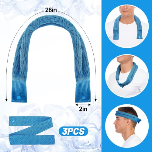 Breathable Cooling Neck Wraps Set – 3 Pack Summer Ice Polymer Towels