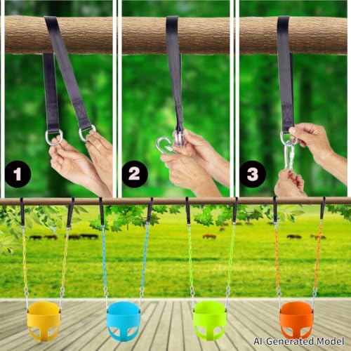 Toddler Swing with High Back EVA Seat & Iron Chains - Green