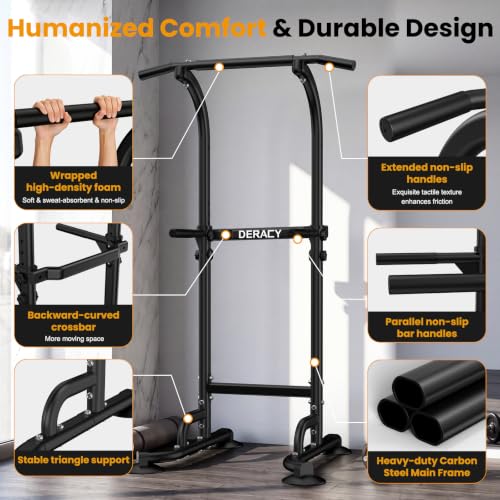 Adjustable Power Tower with Pull Up Bar and Dip Station