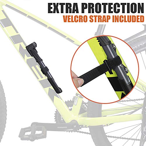 Mini Bike Pump - Portable Frame Pump with Smart Valve - Inflator for Balls