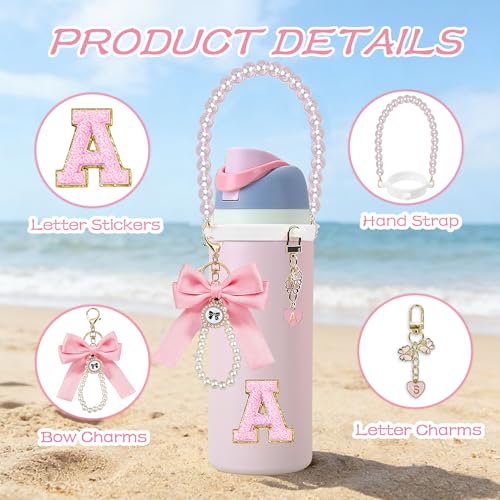 Pearl Handle Strap Accessory Set for Owala Water Bottle - Pink