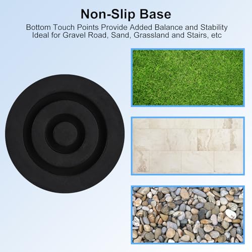 Supregear Black Rubber Cane Tips Set of 2 - Heavy Duty Replacement for Walking Canes 3/4 Inch