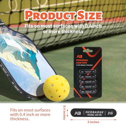 Lead Tape for Pickleball Paddles - Pre-Cut 3g Strips, Black