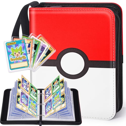 Qodalyth Classic 4-Pocket Card Binder - 400 Card Capacity + 5 Top Load Sleeves
