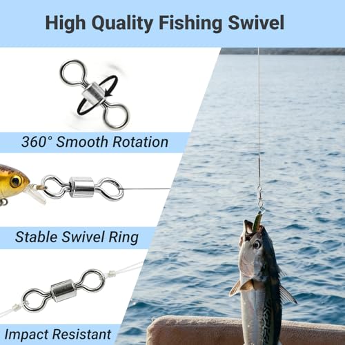 QISHUO SUS304 Stainless Steel Barrel Swivels 25pcs #2/0 - Saltwater Freshwater Heavy Duty