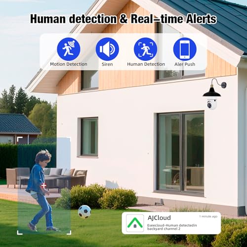 2K Light Bulb Camera Outdoor 2 Packs, 2.4GHz Wi-Fi Wireless Light Bulb Security Camera with 2 Way Talk, Color Night Vision, AI Human Detection, E27 Screw in Light Socke£¨2P£©