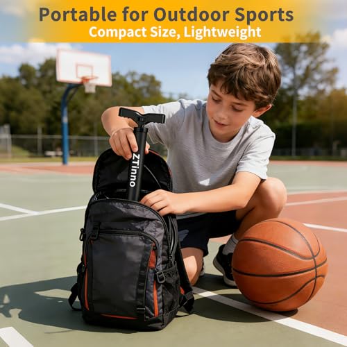 Portable Floor Bike Pump with Dual Presta & Schrader Valves