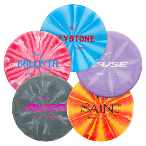 Latitude 64 Retro Burst Disc Golf Set 5-Pack - Beginner Friendly, Includes Keystone, Fuse, River, Saint, Ballista