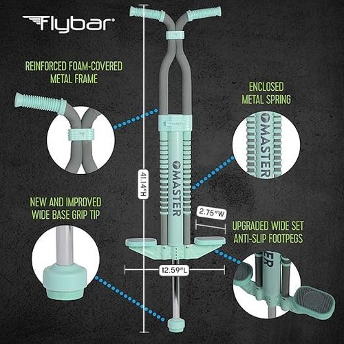 Flybar Master Pogo Stick - Easy Grip Handles for Kids 9+ | Active Outdoor Exercise Toy, 80-160 lbs