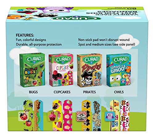 Kids Bandages - 80 Count, Colorful Designs, All-Purpose Protection
