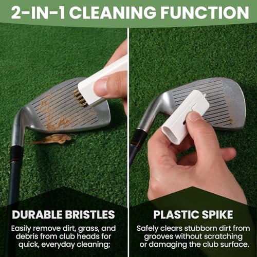 VEASAERS 5 Pack White Mini Golf Club Brush Groove Cleaner for Irons & Putters