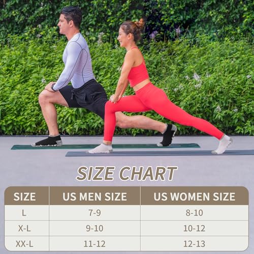 Non-Slip Grippy Socks - 3 Pairs for Yoga & Pilates - Size 7-9 Black