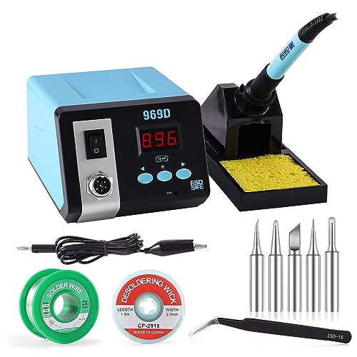 75W Soldering Station, LAKIX Digital Soldering Iron Kit with Precise Heat Control (122¢µ to 896¢µ), ¡ÆC/¨¬F Conversion, Auto Sleep & Calibration Support for Home Appliance and DIY Repairs