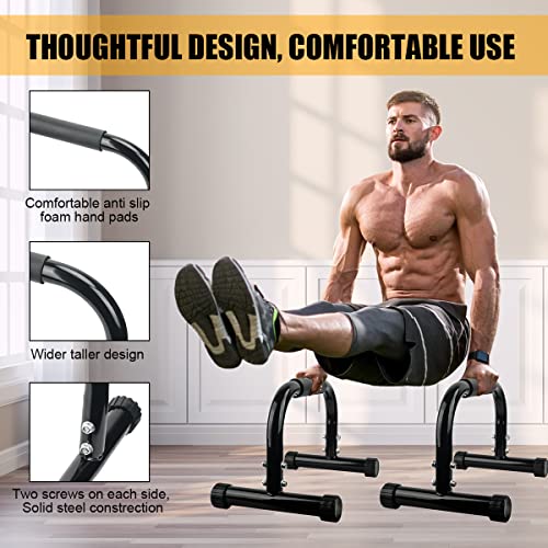 Push Up Bars for Strength Training - Parallettes in Black