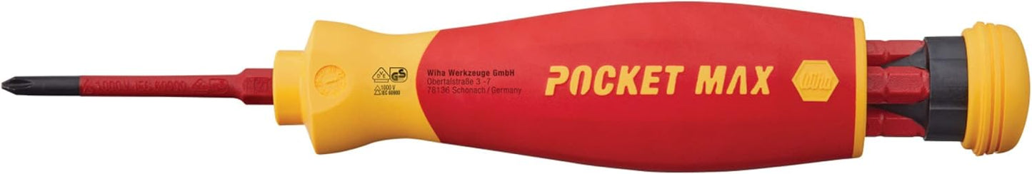 Wiha 6-Piece Insulated SlimLine PocketMax Multi-Driver Set for Safe Electrical Work