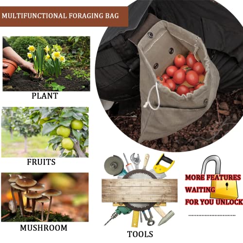 Collapsible Foraging Pouch - Water Resistant Canvas Bag - Green