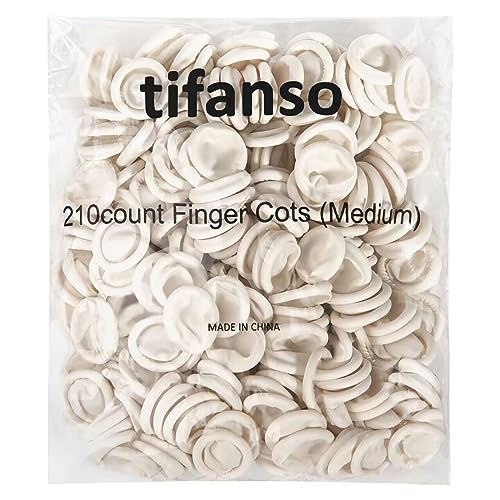Disposable Latex Finger Cots - Medium Size, 210 Count Protective Covers