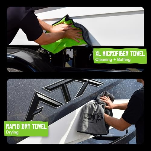 Boat Juice Rapid Dry Microfiber Towels – 28x36 Inch Water-Absorbing Marine Drying Towel