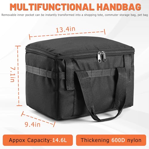 CDYWD Front Bike Basket with Removable Liner Bag, Heavy-Duty Front Cargo Basket
