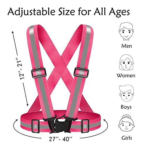 High Visibility Reflective Running Vest - Pink