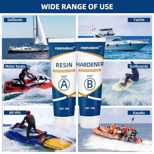 Marine Fiberglass Repair Kit for Boats - Gel Coat & Epoxy Filler