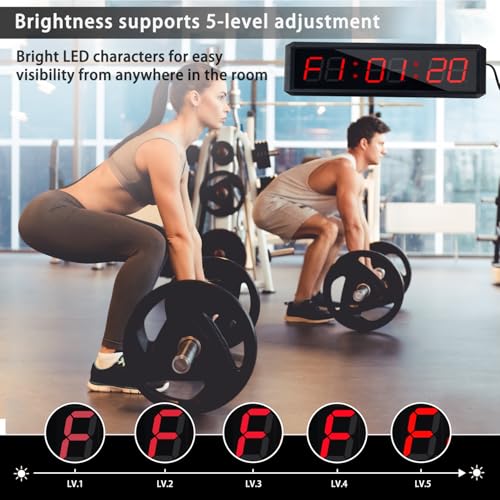 Fitness Timer with Stopwatch & Interval Programming - 1.5 Inch All-Red