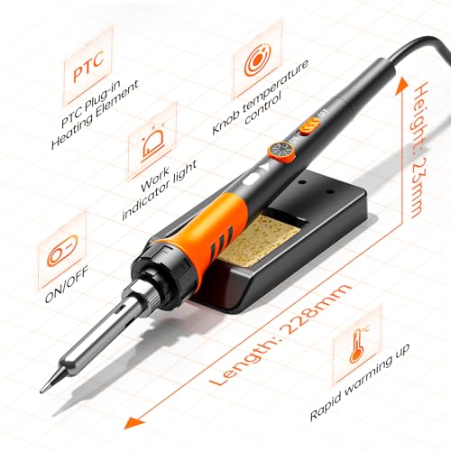 Soldering Iron Premium Kit, 60W Soldering Gun with Ceramic Heater, 12-in-1 Soldering Tool, Adjustable Temperature 200 to 450¡ÆC, Includes Soldering Iron Tip, Solder Wire, Pump and Paste