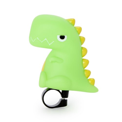 Two's Company Dino-mite Ride Dinosaur Soft Squeezable Bicycle Horn, 4.5-Inch, Plastic, Green