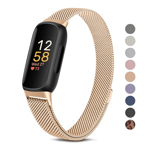 Stainless Steel Adjustable Band for Fitbit Inspire 3 - Rose Gold