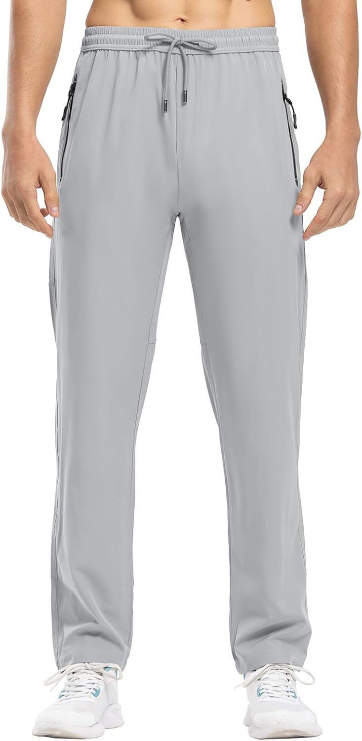 Rdruko Men's Casual Pants - Lightweight Quick-Dry Outdoor Workout Sweatpants | Ideal for Hiking & Running