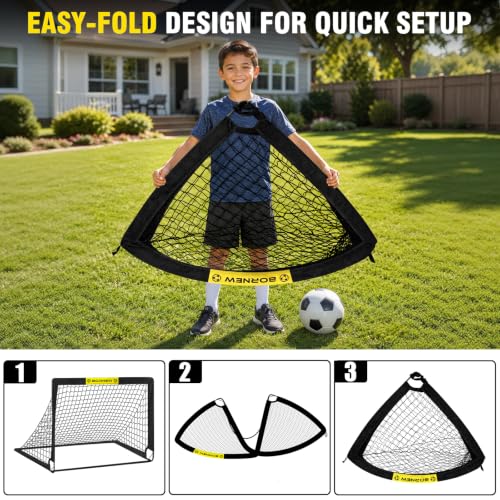 Portable Soccer Goal 4x3FT - Indoor & Outdoor Training Net - Black One Pack