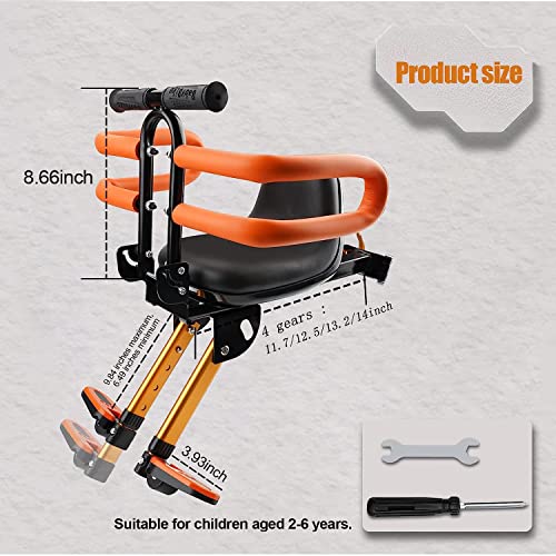 Front Mounted Child Bike Seat for Ages 2-6 - Gold for MTB
