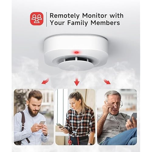 Smart Smoke Detector Fire Alarm, Uingarm, Wi-Fi Smoke Detector with App, Bluetooth Wireless Smoke Alarms with Battery Operated, 3 Pack