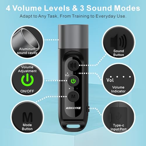 Electronic Whistle 125dB Waterproof Rechargeable - Black
