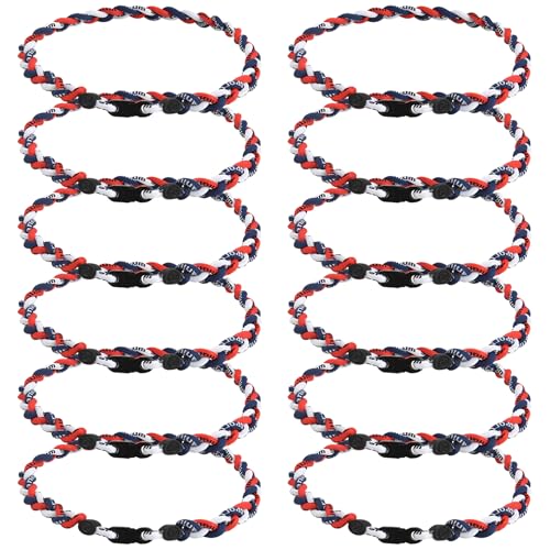 12-Pack Baseball Necklaces for Boys - 18-Inch Braided Rope