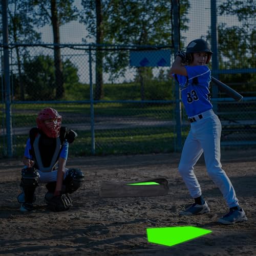Baseball Bases and Home Plate Set - Fluorescent Green