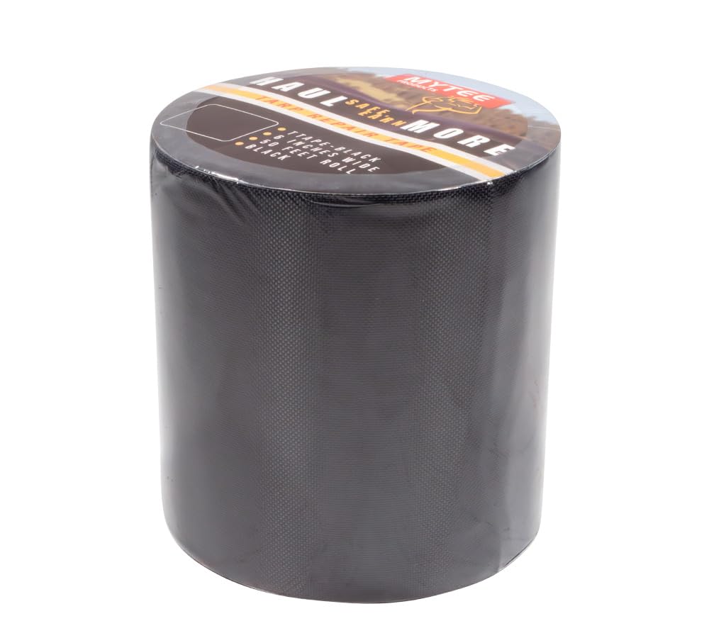 Mytee Products 8.8 oz Waterproof Black Vinyl Tarp Repair Tape 6 Inch x 50 FT with Heavy Duty Adhesive Backing - Tarp Patch Kit, Tarp Repair Kit