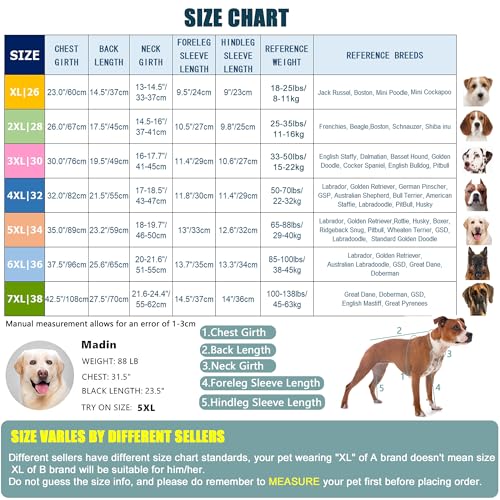 Dog Cooling Suit with UPF 50+ Sun Protection, Quick-Dry Jumpsuit for Large & Medium Dogs (Blush Pink, 5X-Large)