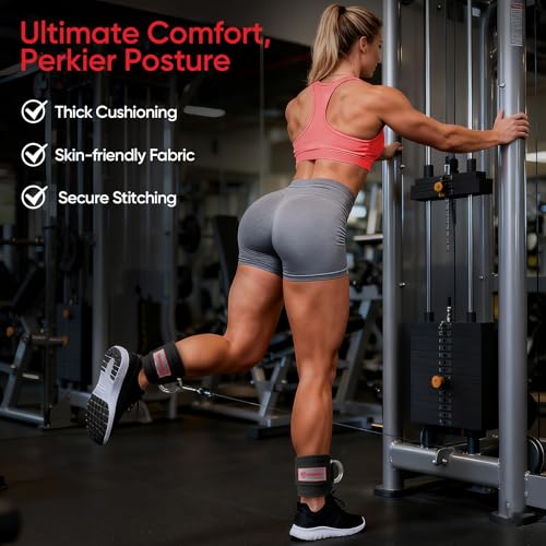 Ankle Straps for Cable Machines - Gym Ankle Straps - Black