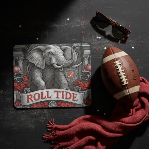 Crimson Football Fan Mouse Pad - Vintage Alabama Elephant Mascot