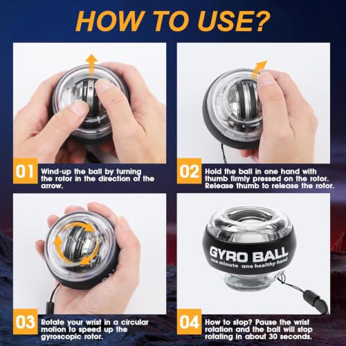 Torque Ball Hand Exerciser - Auto-Start Grip Strength Trainer
