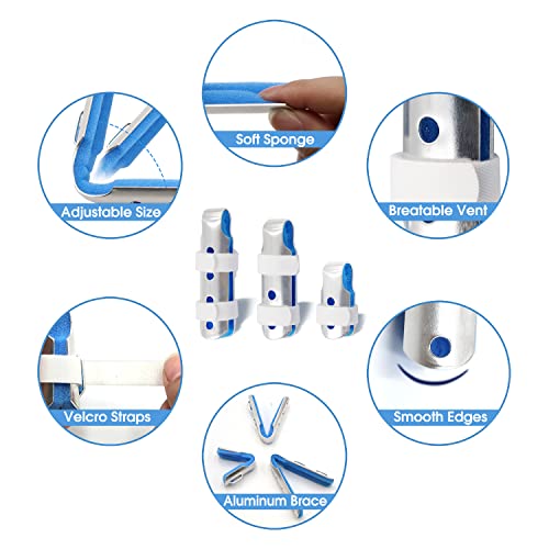 Finger Splint Set - Adjustable Support for Mallet & Trigger Fingers (3 Sizes)