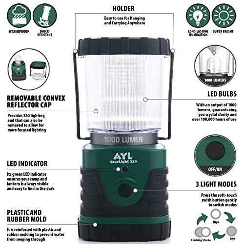 StarLight LED Camping Lantern - Water Resistant - Shock Proof - Long Lasting Up To 6 DAYS - 1000 Lumens Ultra Bright