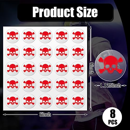Football Helmet Stickers - 200 Pcs Clear Red Decals, 1-1/8 Inch